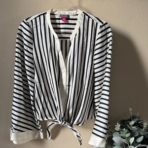 Vince Camuto Black and White Striped Blouse